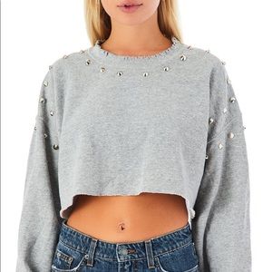 CARMAR Cropped Studded Sweatshirt